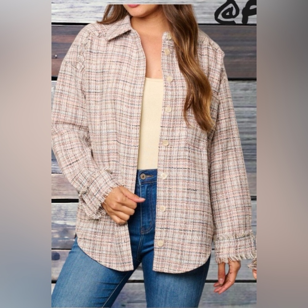 Tweed Button-Up Jacket